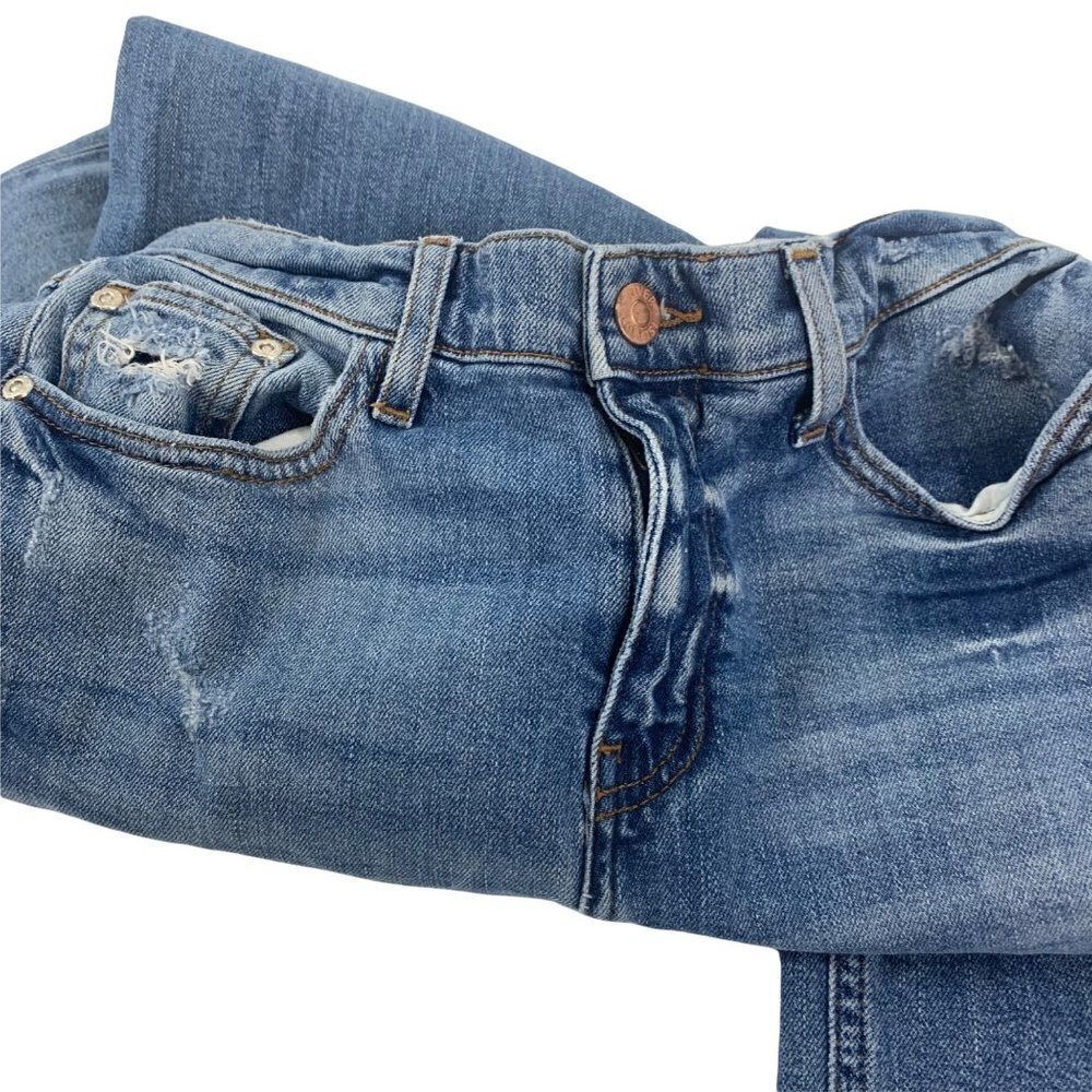 * River Island Bella Straight Leg Jeans UK 10 Frayed Hem Medium Wash - Picture 9 of 16